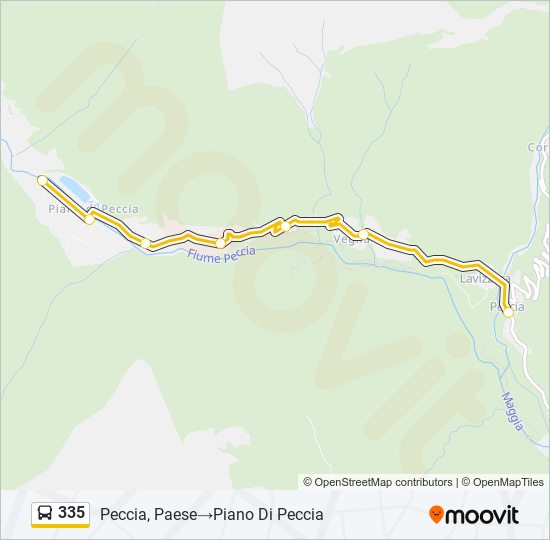 335 bus Line Map