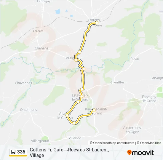 Plan de la ligne 335 de bus