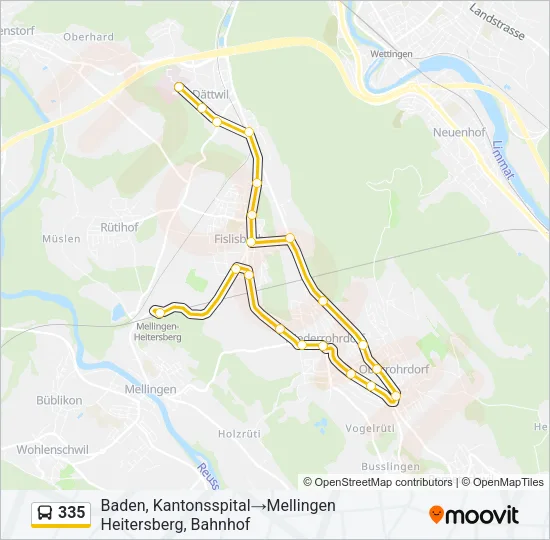 335 Bus Line Map