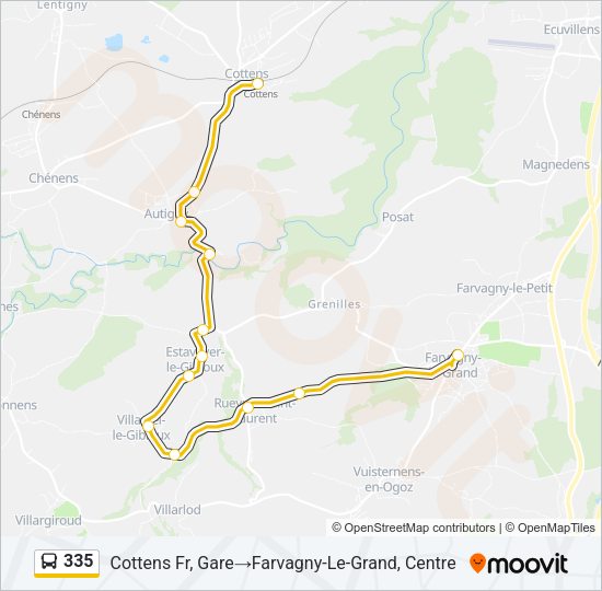 335 Bus Line Map