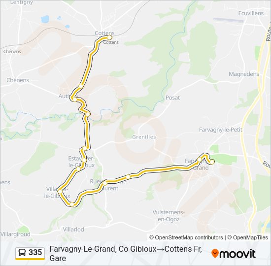 335 Bus Line Map