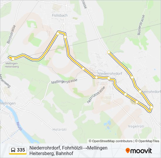 335 Bus Line Map