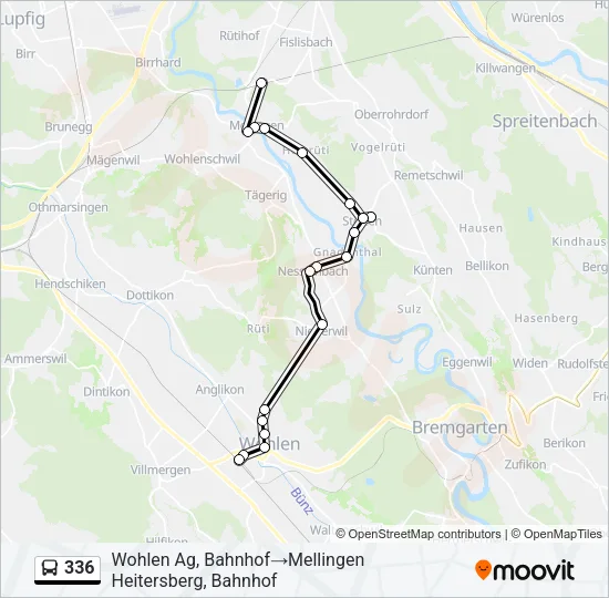 336 Bus Line Map
