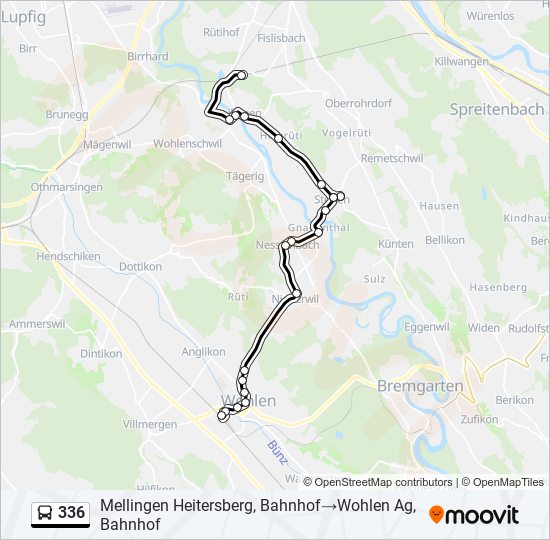 336 bus Line Map