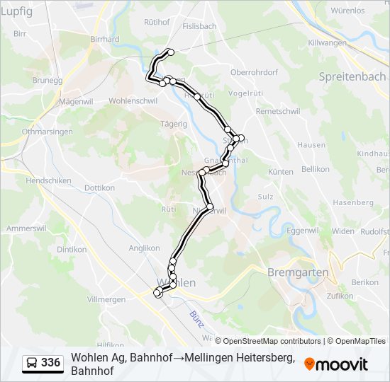 336 bus Line Map