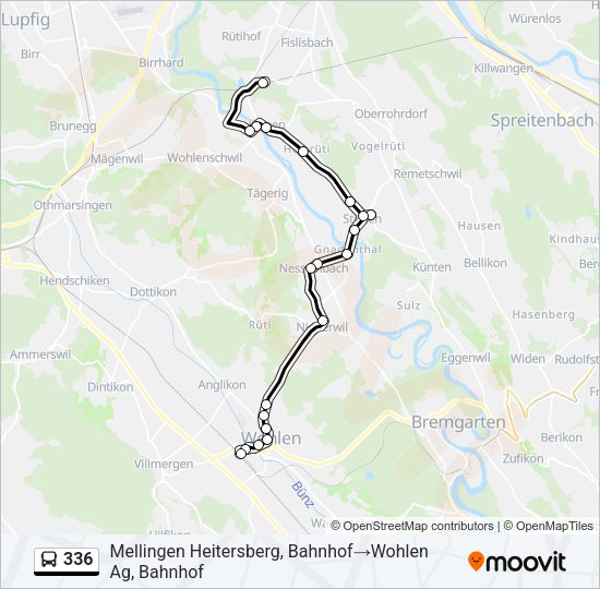 336 Bus Line Map