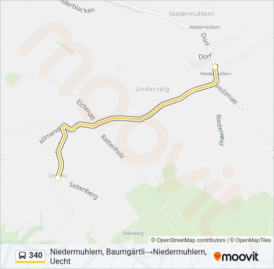 340 Bus Line Map