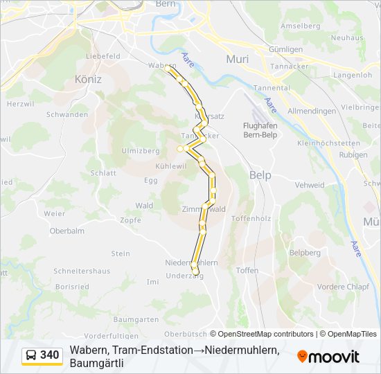 340 Bus Line Map