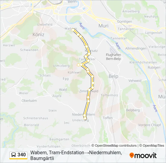 340 Bus Line Map