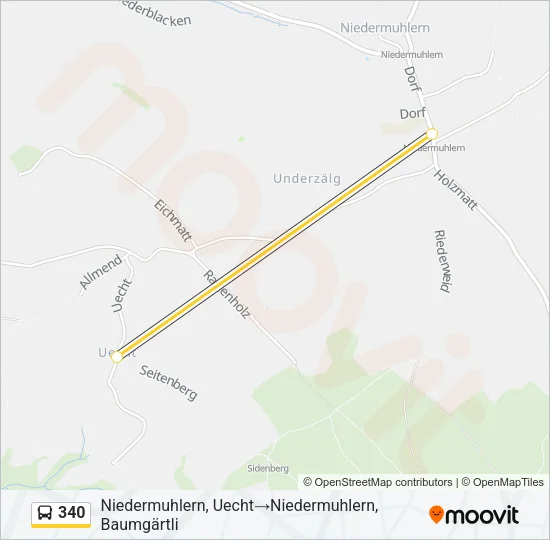 Plan de la ligne 340 de bus