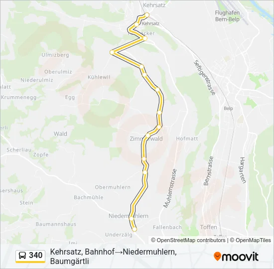 340 Bus Line Map