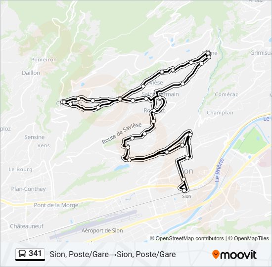 341 Bus Line Map