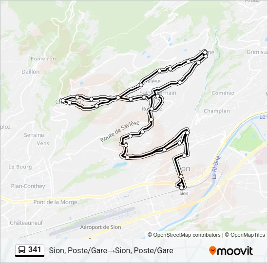 341 Bus Line Map