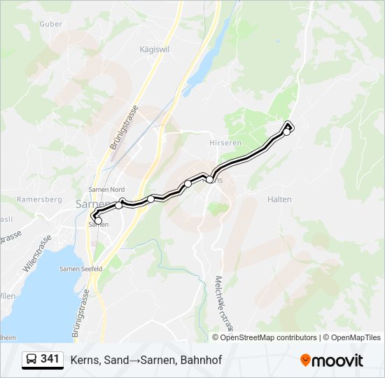 341 Bus Line Map