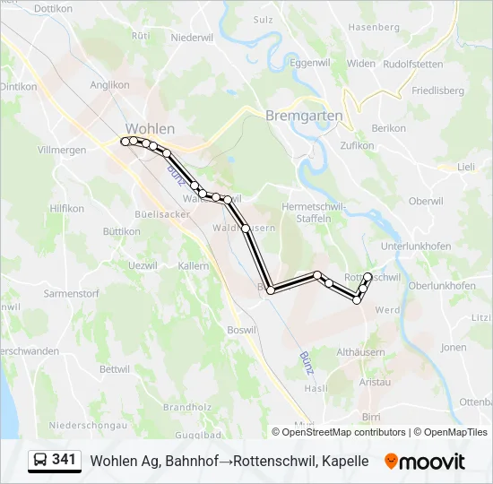 341 Bus Line Map