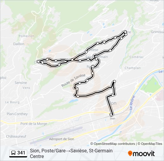 341 Bus Line Map