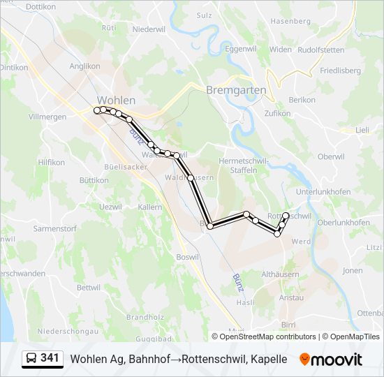341 Bus Line Map