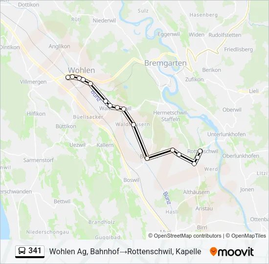341 Bus Line Map