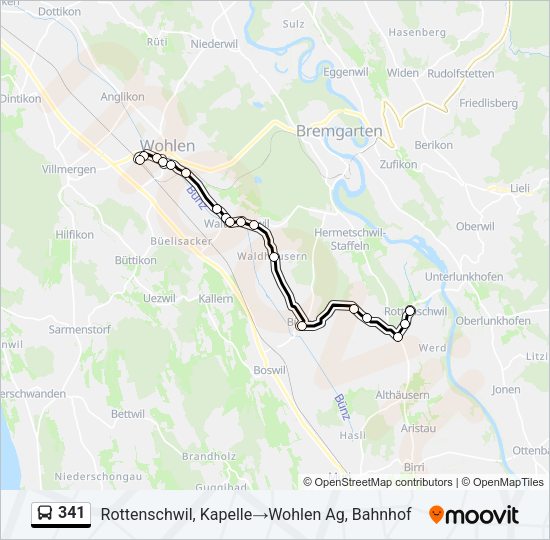 341 Bus Line Map