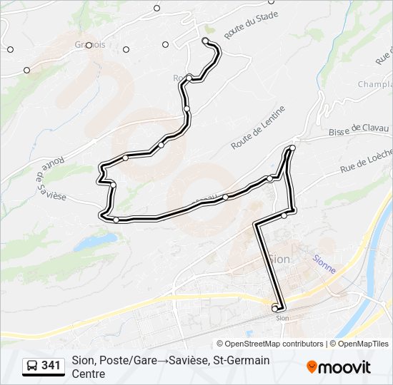341 Bus Line Map