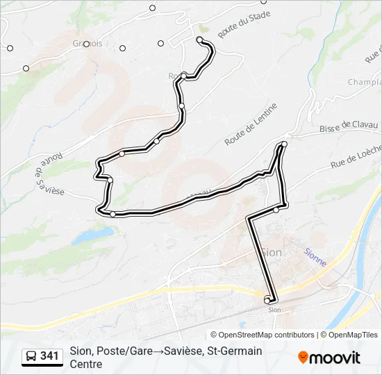 341 Bus Line Map