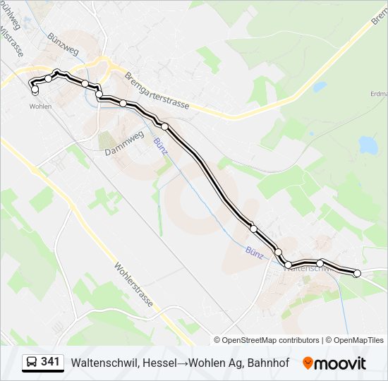 341 Bus Line Map