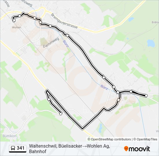 341 Bus Line Map