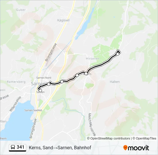 341 Bus Line Map