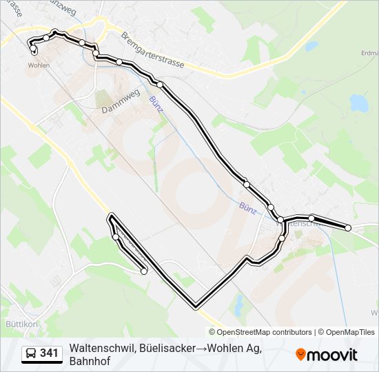 341 Bus Line Map