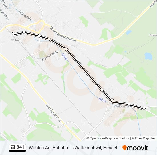 341 Bus Line Map
