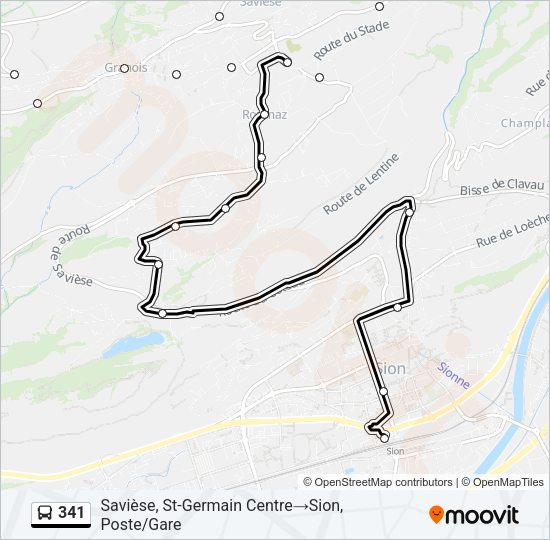 341 Bus Line Map