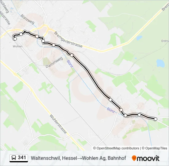 341 Bus Line Map