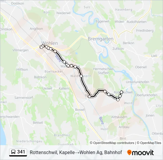 341 Bus Line Map