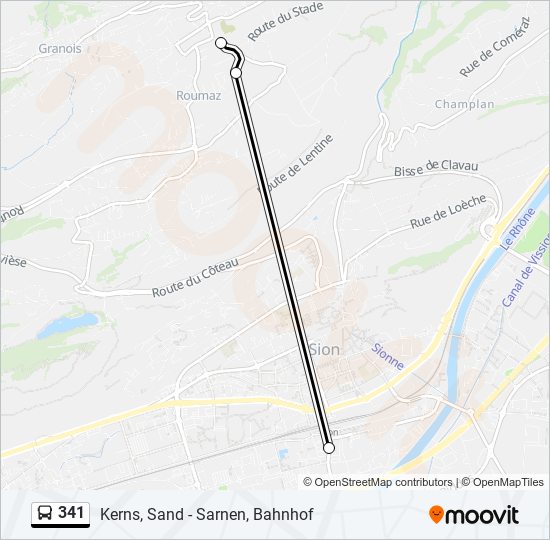 341 Route Schedules Stops Maps Sion Gare Sud Savi se St
