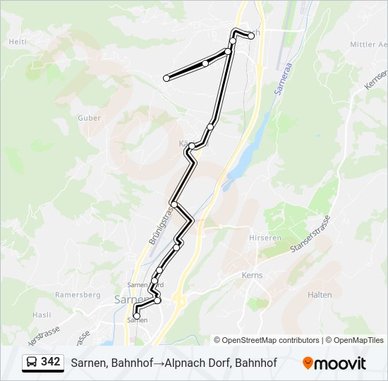 Plan de la ligne 342 de bus