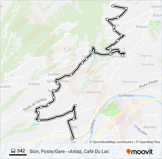 342 Bus Line Map