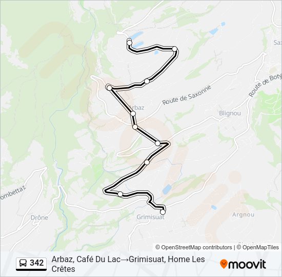 342 Bus Line Map