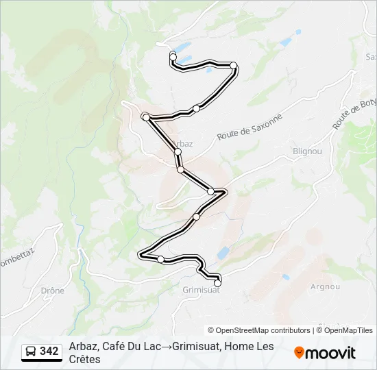 342 Bus Line Map