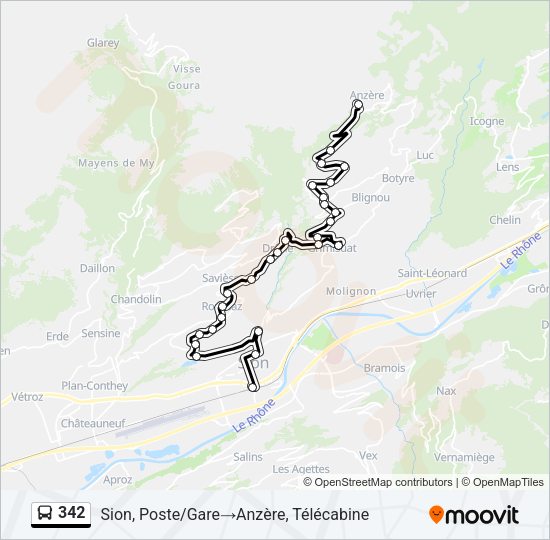 342 Bus Line Map