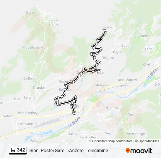 342 Bus Line Map