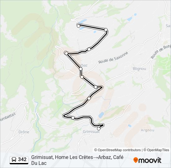 342 Bus Line Map