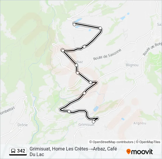 342 Bus Line Map
