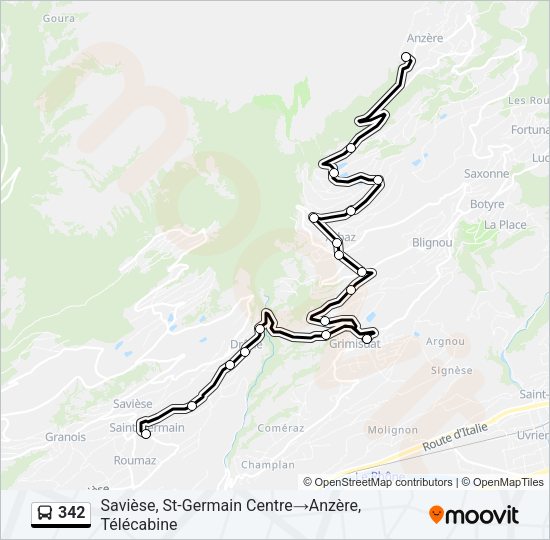342 Bus Line Map