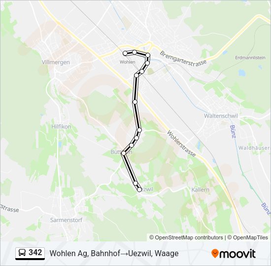 342 Bus Line Map