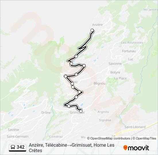 342 Bus Line Map