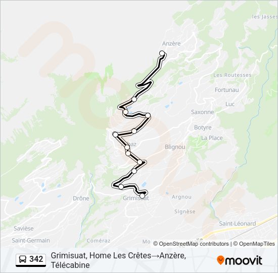 342 Bus Line Map