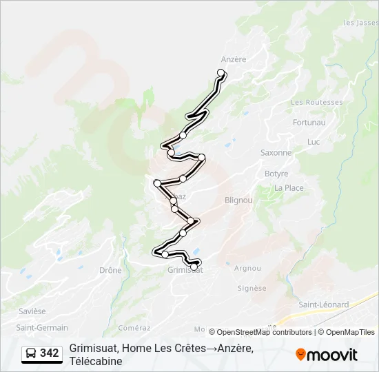 342 Bus Line Map