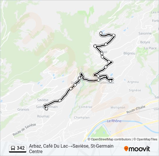 342 Bus Line Map