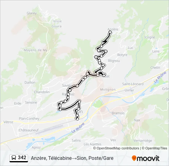 342 Bus Line Map