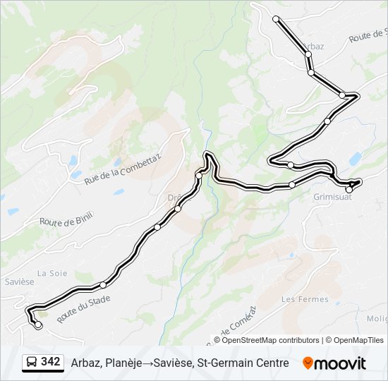 342 Bus Line Map